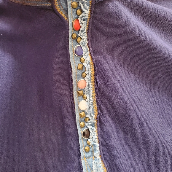 Free people boho cotton long sleeve stretchy Dress WOMEN'S Sz L - Picture 4 of 11